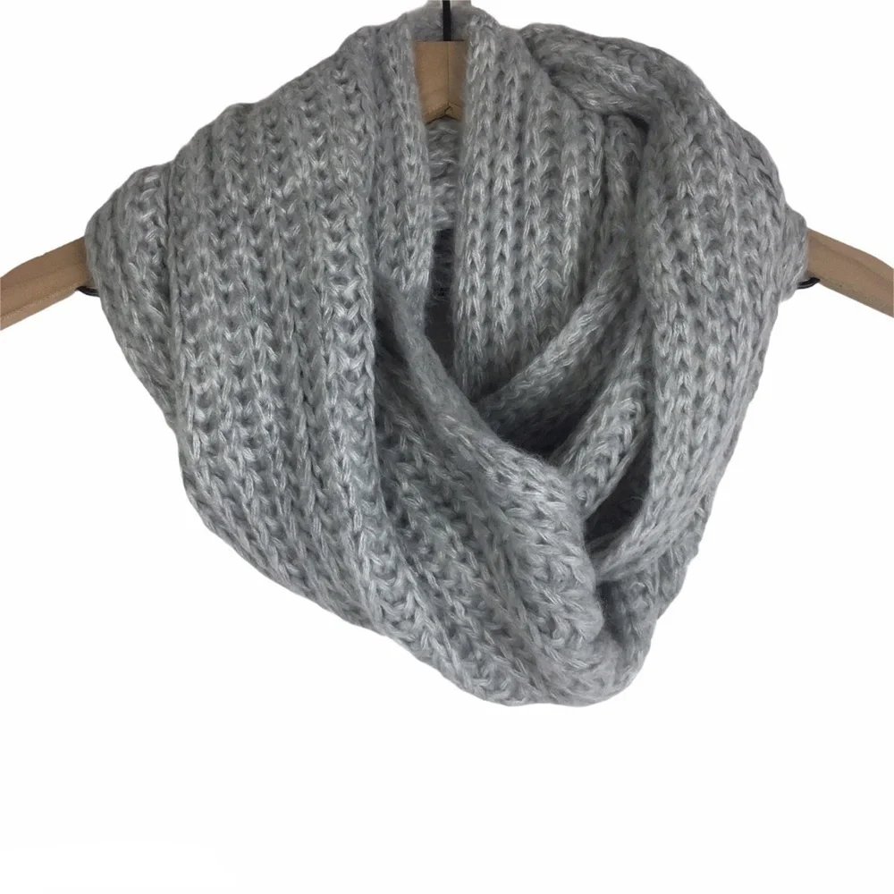 TORRID Scarf Music Notes Sheer & Knit Chunky Grey Infinity Warm Cozy Lot of 2